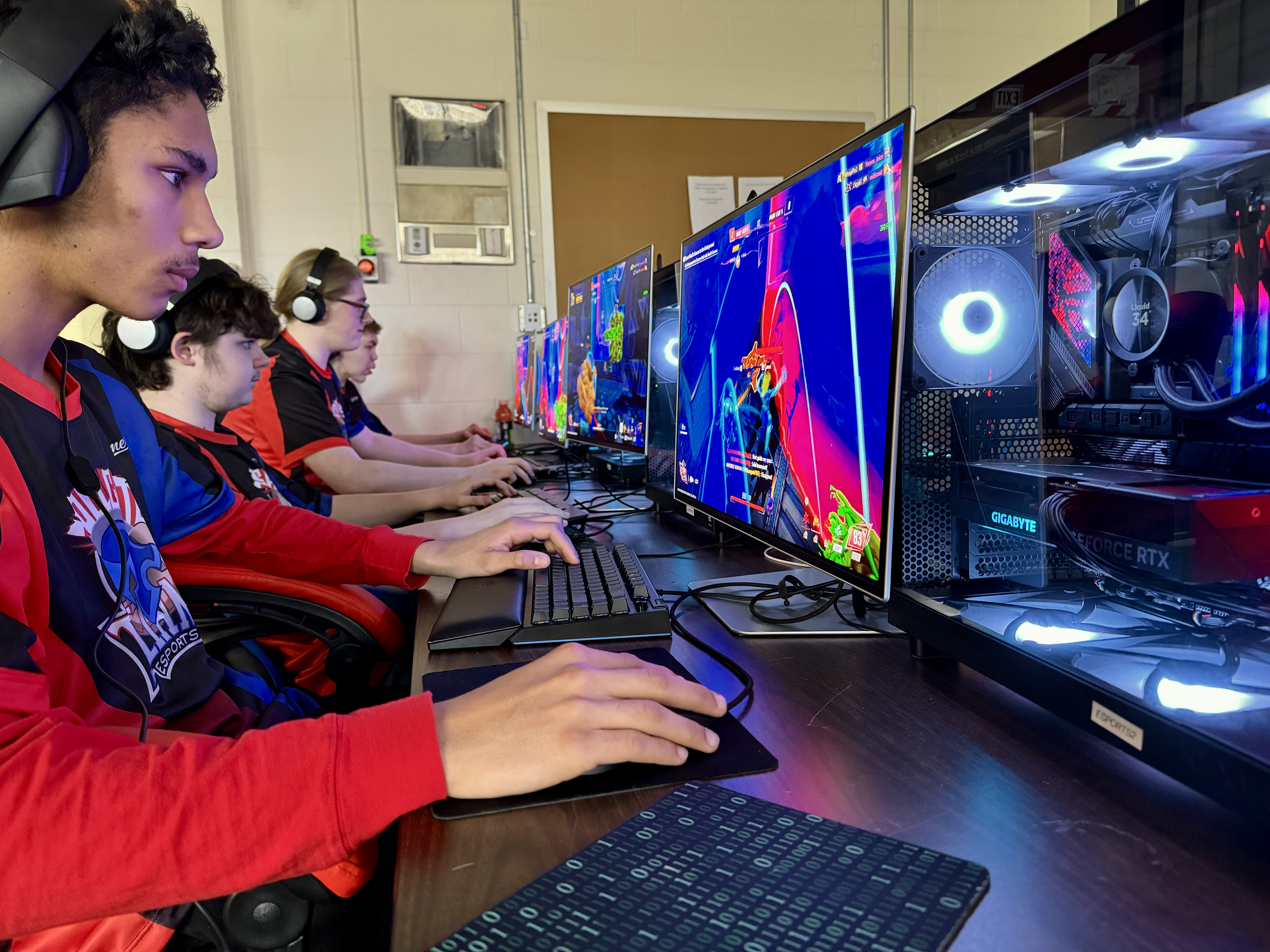 Toll Gate varsity esports players competing on custom-built gaming PCs